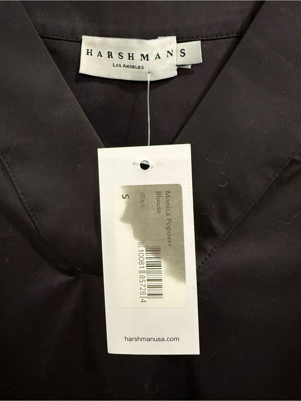 Black Harshman Monica Popover Blouse NWT Minimalist Avant Garde Small Runs Large - Picture 2 of 4